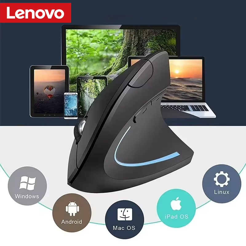 Ergonomic Mouse Vertical - Souris verticale sans fil Lenovo, rechargeable,