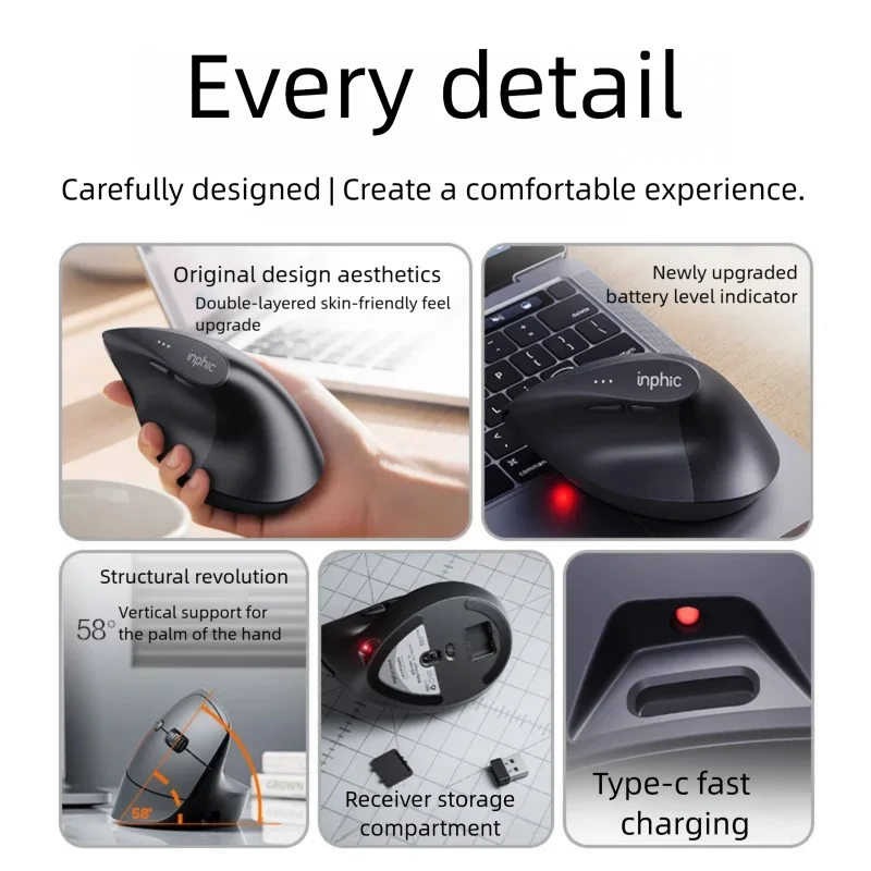 Souris sans fil verticale Inph - Ergonomic Mouse Vertical avis et prix