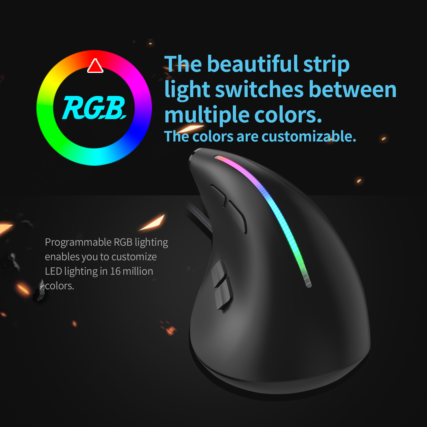 MAA-Souris de jeu filaire RGB, - Ergonomic Mouse Vertical avis et prix